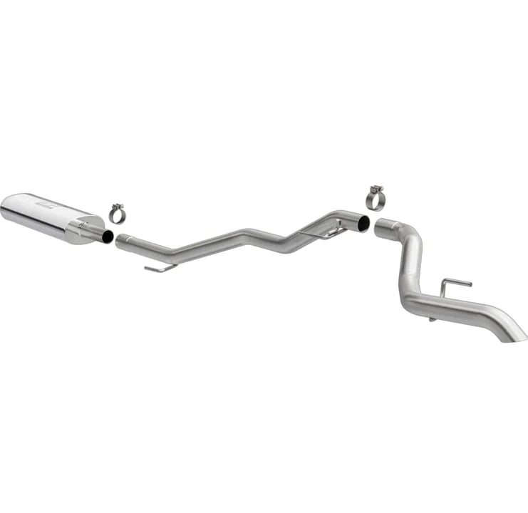 magnaflow 20-22 jeep gladiator 2.5in rock crawler series single rear exit ss cat-back exhaust w/o tip 19486