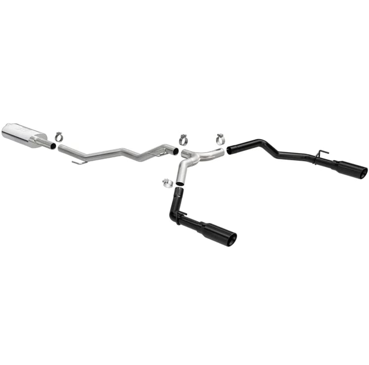 magnaflow 20-22 jeep gladiator 3in street series dual split exit ss cat-back exhaust w/black tips 19487