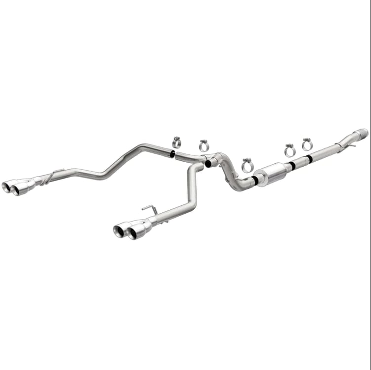 magnaflow 2019 chevrolet silverado 1500 quad exit polished stainless cat-back exhaust 19489