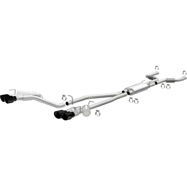 magnaflow 20-21 ford explorer 3.0l v6 dual exit quad black chrome tip street series cat-back exhaust 19515