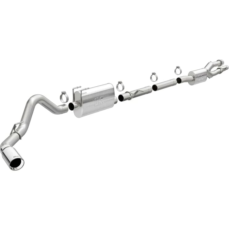 magnaflow 20-22 ford f250/f350 3.5in street series cat-back exhaust rear passenger exit-polished tip 19530