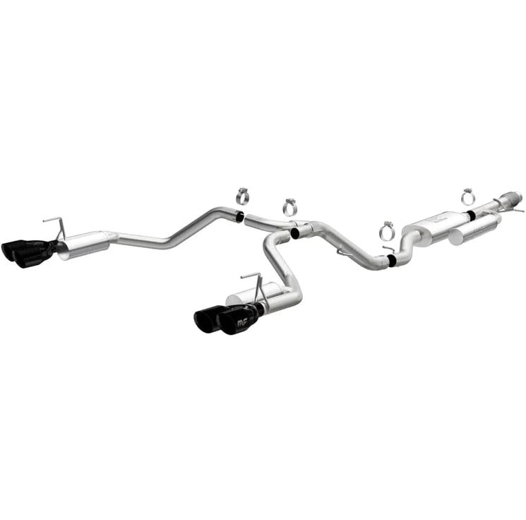 magnaflow 21-22 chevrolet tahoe v8 5.3l street series cat-back exhaust - black chrome tips 19541