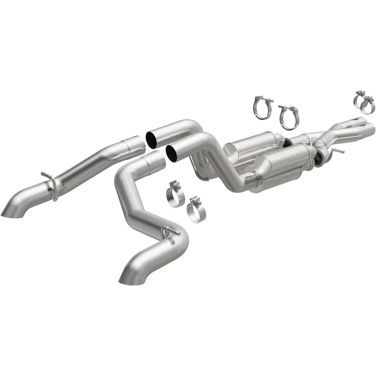 magnaflow cat-back 21-22 jeep wrangler 6.4l rock crawler series dual exit stainless exhaust 19582