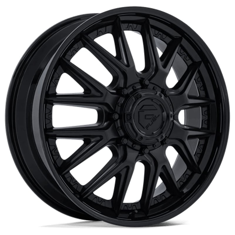22x8.25 fuel off-road d406 catalyst dually front matte black w/ gloss black lip 8x210 105mm 154.3c.b.