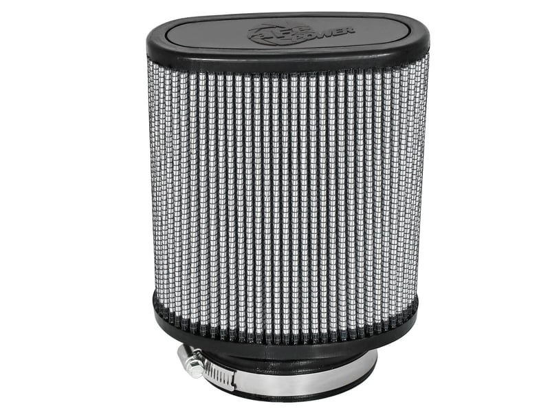 afe magnum flow pro dry s universal air filter 3.5in flange 5.75x5in base 6x2.75in top 6.5in height 21-90096