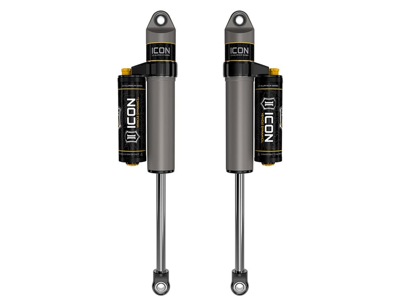 icon 1999-2004 ford f-250/f-350 super duty 4wd, 3-6" lift, front, v.s. 2.5 aluminum series shock absorbers, piggyback reservoir w/ cdcv, pair 37710cp