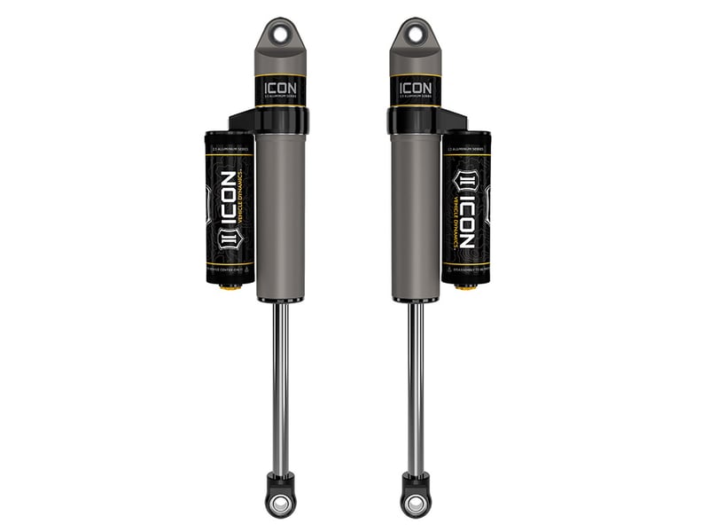 icon 1999-2004 ford f-250/f-350 super duty 4wd, 3-6" lift, front, v.s. 2.5 aluminum series shock absorbers, piggyback reservoir, pair 37710p