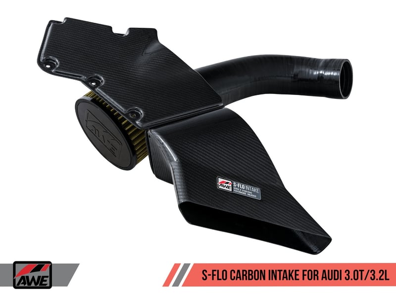 awe tuning audi s-flo carbon intake for b8 3.0t / 3.2l 2660-13028