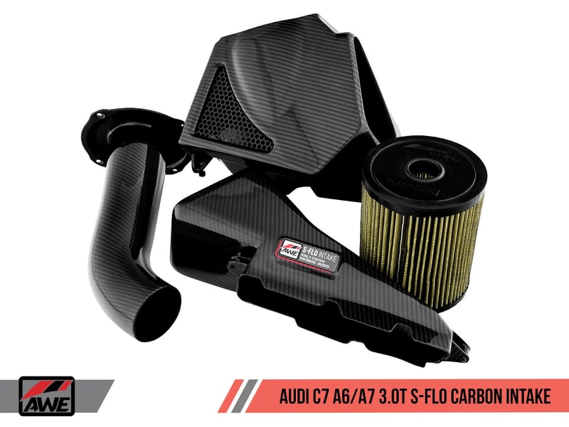 awe tuning audi c7 a6 / a7 3.0t s-flo carbon intake v2 2660-15022