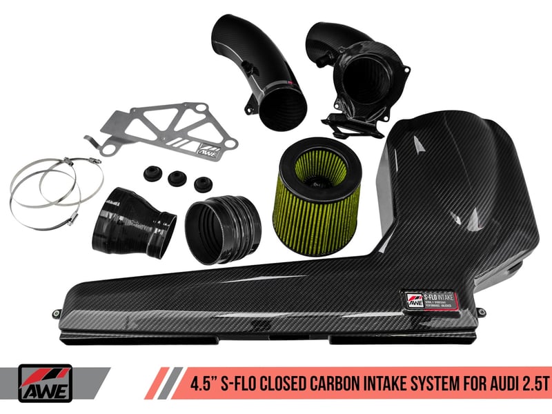 awe tuning audi rs3 / tt rs s-flo closed carbon fiber intake 2660-15050