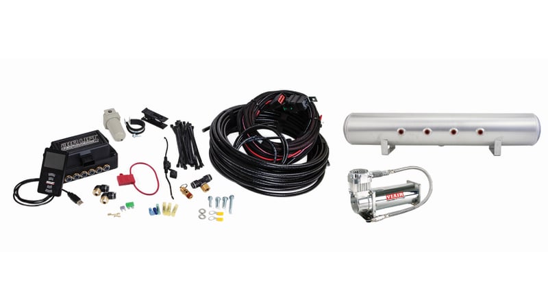 air lift performance 3p (1/4 air line 5 gal raw aluminum tank viair 444c comp) 27683