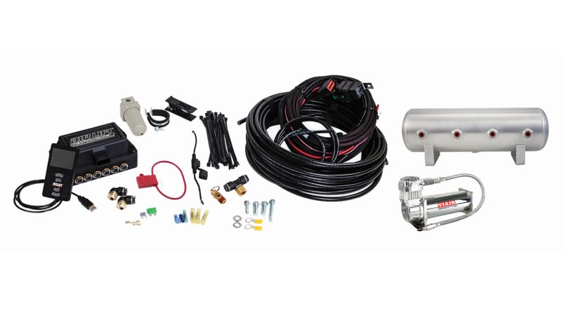 air lift performance 3p (3/8 air line 2.5 gal raw aluminum tank viair 444c comp) 27686