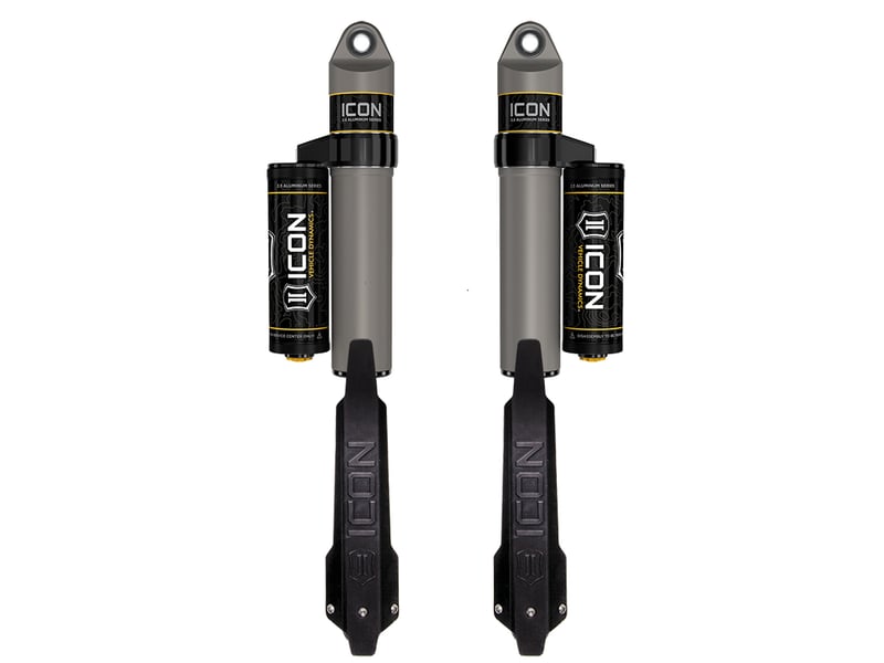 icon 2020-2023 jeep gladiator, 1.5" lift, rear, v.s. 2.5 aluminum series shock absorbers, piggyback reservoir, pair 27727p