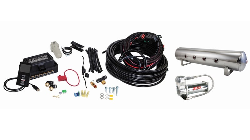 air lift performance 3p (1/4 air line 4 gal 7-port polished aluminum tank viair 444c comp) 27784