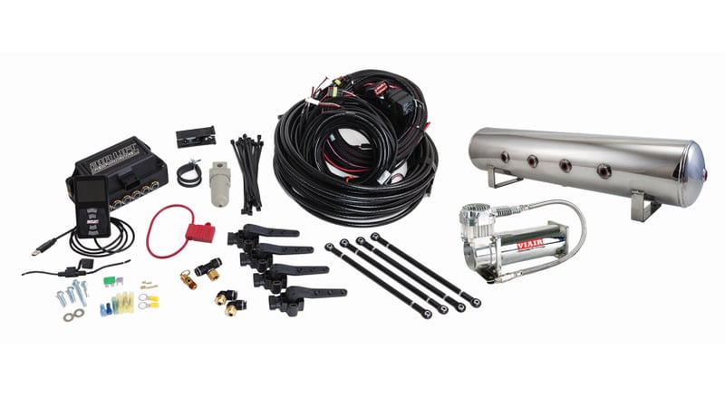 air lift performance 3h (1/4 air line 4 gal 7-port polished aluminum tank viair 444c comp) 27794