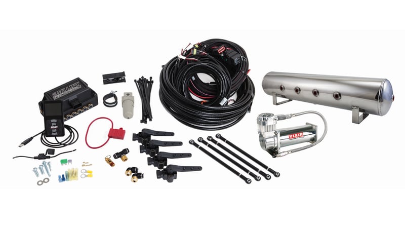 air lift performance 3h (3/8 air line 4 gal 7-port polished aluminum tank viair 444c comp) 27799
