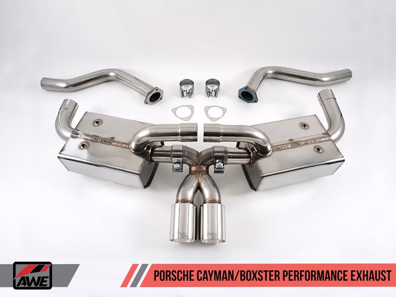awe tuning 09-12 porsche cayman/cayman s 987 / 09-12 porsche boxster 987 performance muffler 3010-11038