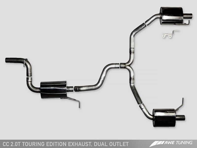 awe tuning 09-17 vw cc touring edition exhaust dual outlet - diamond black tips 3010-33022