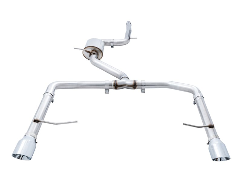 awe tuning 19-21 volkswagen jetta gli mk7 - resonated - track exhaust - chrome silver tips (fits high-flow dp) 3015-22068
