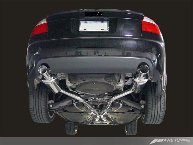 awe tuning 02-05 audi b6 a4 3.0l touring edition exhaust - w/diamond black tips 3015-33014