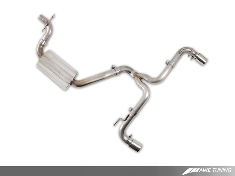 awe tuning 10-14 vw mk6 gti performance catback - diamond black round tips 3015-33038