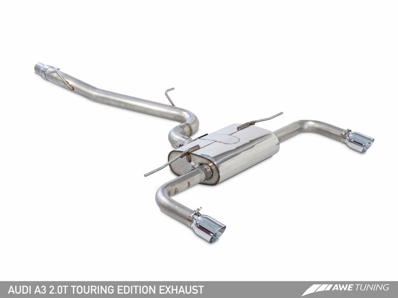 awe tuning 15-20 audi 8v a3 touring edition exhaust - dual outlet diamond black 90 mm tips 3015-32058