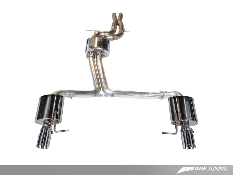 awe tuning 12-15 audi c7 a7 3.0t touring edition exhaust - dual outlet diamond black tips 3015-33064