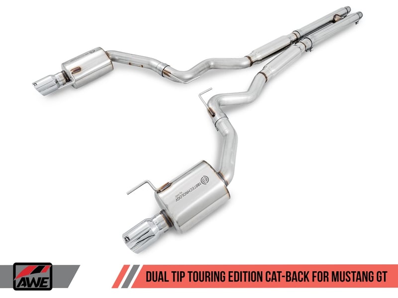 awe tuning 15-17 ford s550 mustang gt cat-back exhaust - touring edition (diamond black tips) 3015-33084