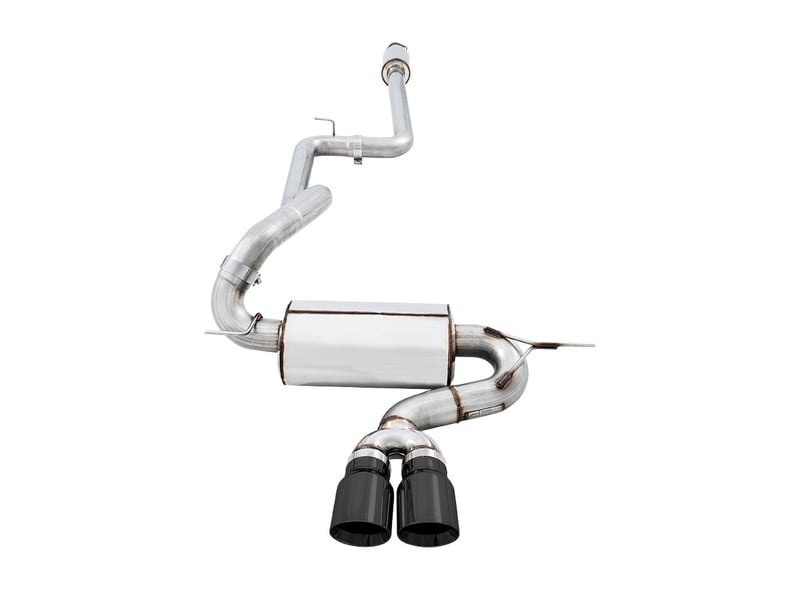 awe tuning 13-18 ford focus st touring edition cat-back exhaust - resonated - diamond black tips 3020-33040