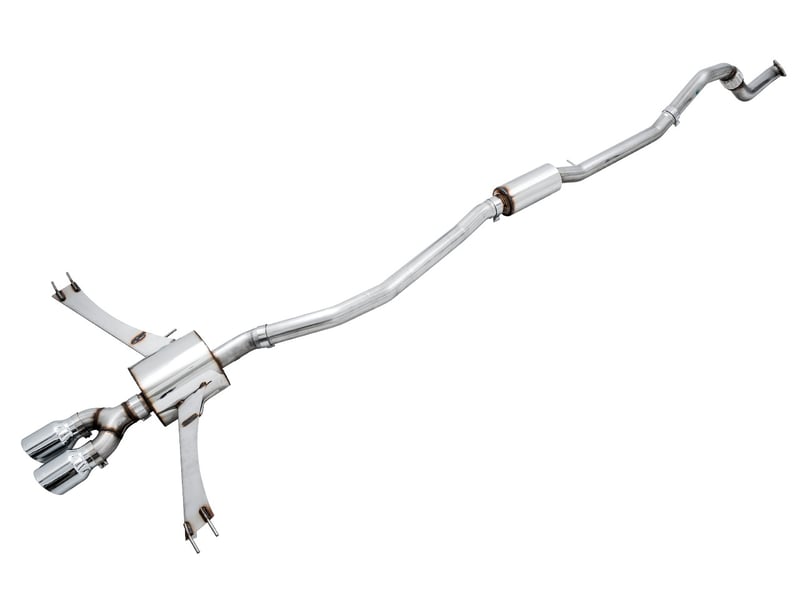 awe tuning 17-20 honda civic si touring edition exhaust w/front pipe & dual chrome silver tips 3015-32108