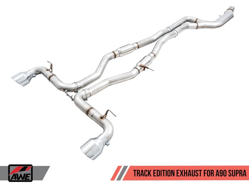 awe 20-22 toyota supra a90 track edition exhaust - 5in diamond black tips 3015-33130