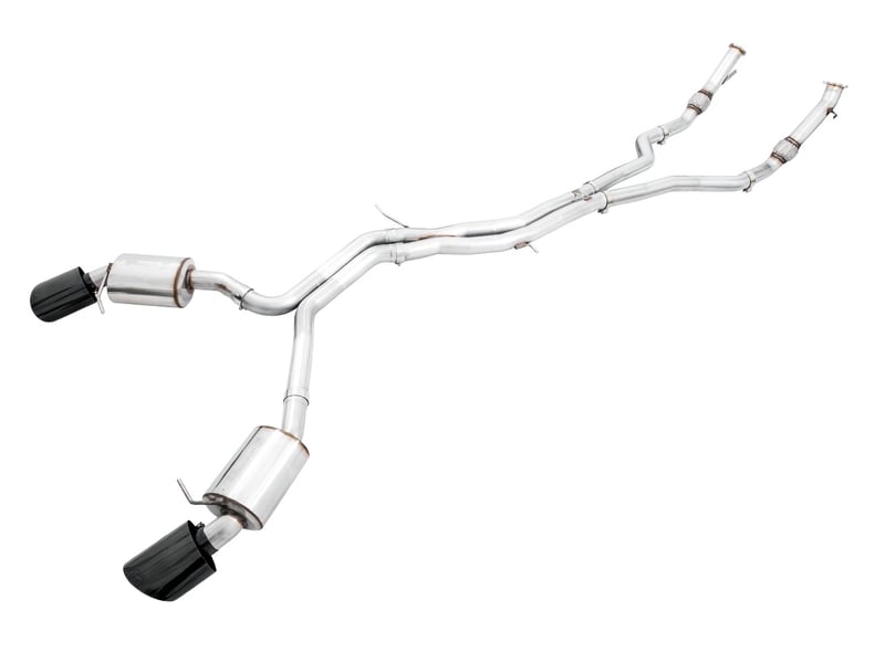 awe tuning 20-22 audi b9.5 rs5 sportback non-resonated touring edition exhaust - rs-style diamond blk tips 3015-33321