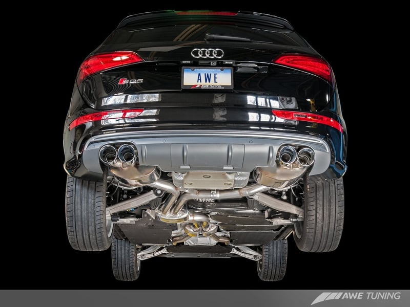 awe tuning 14-17 audi 8r sq5 touring edition exhaust - quad outlet diamond black tips 3015-43056