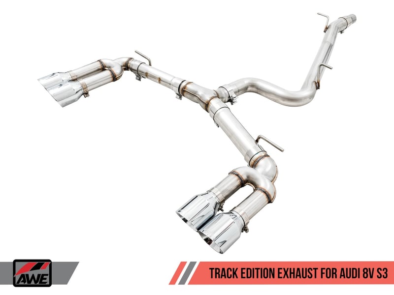 awe tuning 15-20 audi 8v s3 track edition exhaust w/diamond black tips 102mm 3015-43150