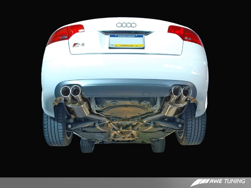 awe tuning 06-08 audi b7 s4 touring edition exhaust - diamond black tips 3015-43016