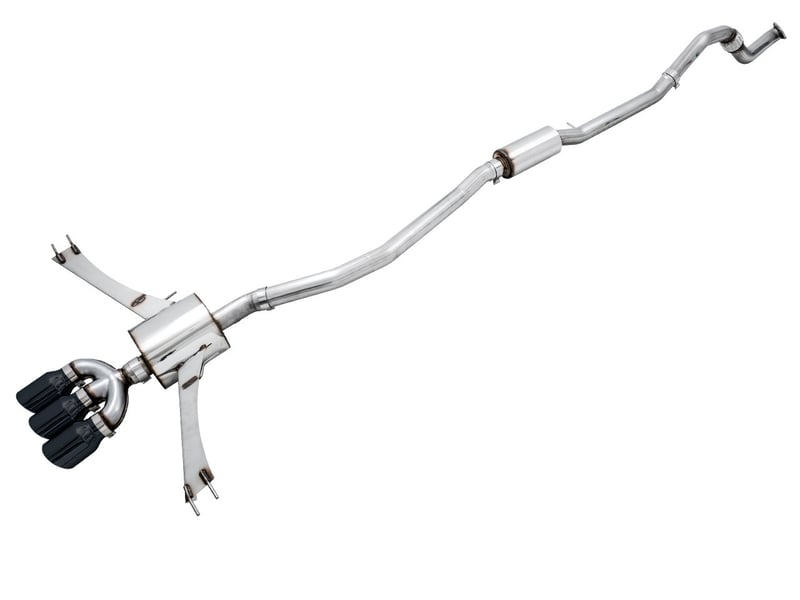 awe tuning 17-20 honda civic si touring edition exhaust w/front pipe & triple diamond black tips 3015-53014