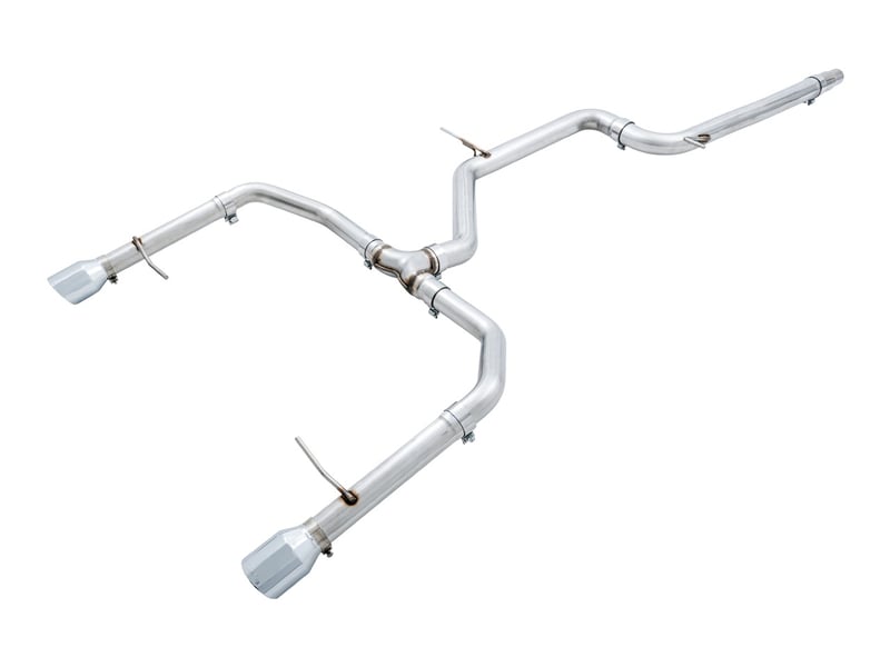 awe tuning 19-21 volkswagen jetta gli mk7 - non-resonated - track edition exhaust - chrome silver tips (fits oem dp) 3020-22034