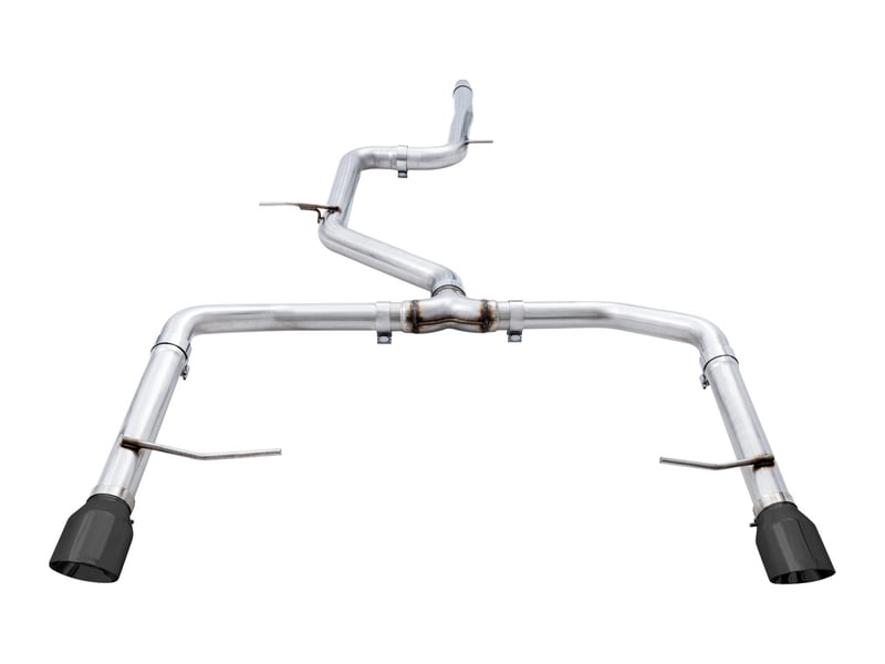 awe tuning 19-21 volkswagen jetta gli mk7 - non-resonated - track edition exhaust - diamond black tips (fits oem dp) 3020-23036