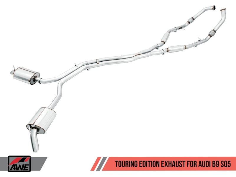 awe tuning 18-22 audi b9 sq5 resonated touring edition cat-back exhaust - no tips (turn downs) 3015-31016