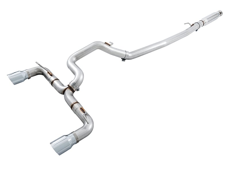 awe tuning 16-18 ford focus rs track edition cat-back exhaust - chrome silver tips 3020-32030
