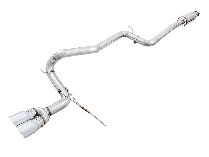 awe tuning 13-18 ford focus st track edition cat-back exhaust - chrome silver tips 3020-32034
