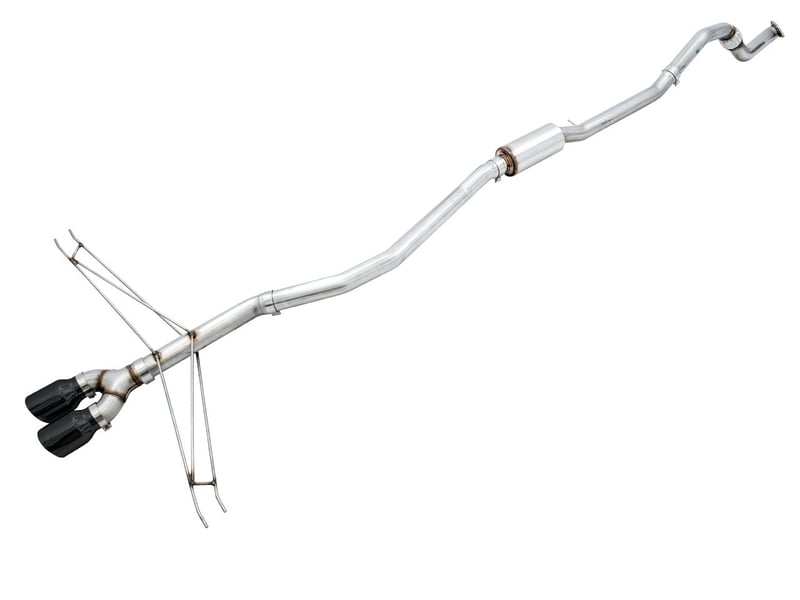 awe tuning 17-20 honda civic si track edition exhaust w/front pipe & dual diamond black tips 3020-33066