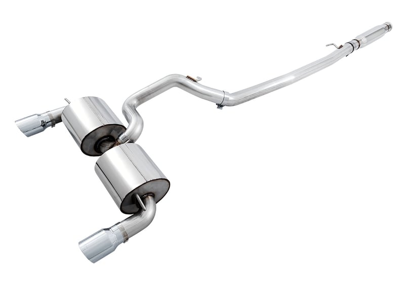 awe tuning 16-18 ford focus rs touring edition cat-back exhaust- non-resonated - chrome silver tips 3015-32088