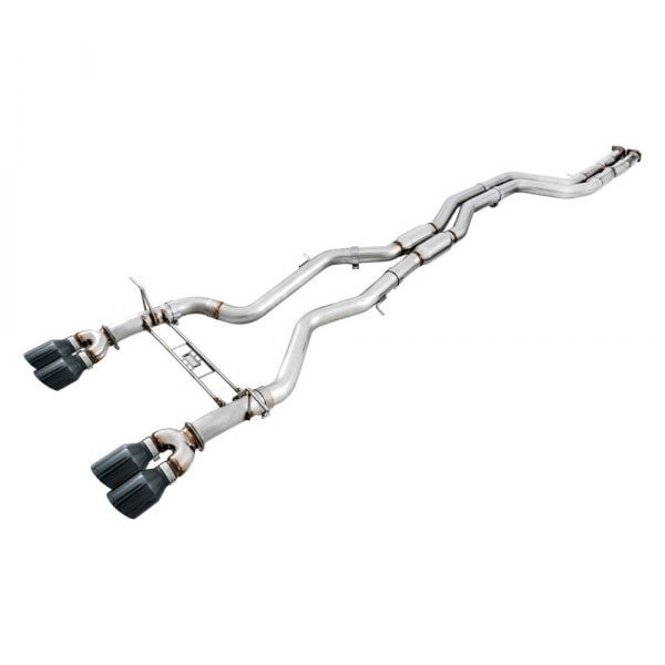 awe tuning 15-20 bmw f8x m3/m4 non-resonated track edition exhaust - chrome silver tips (102mm) 3020-42052