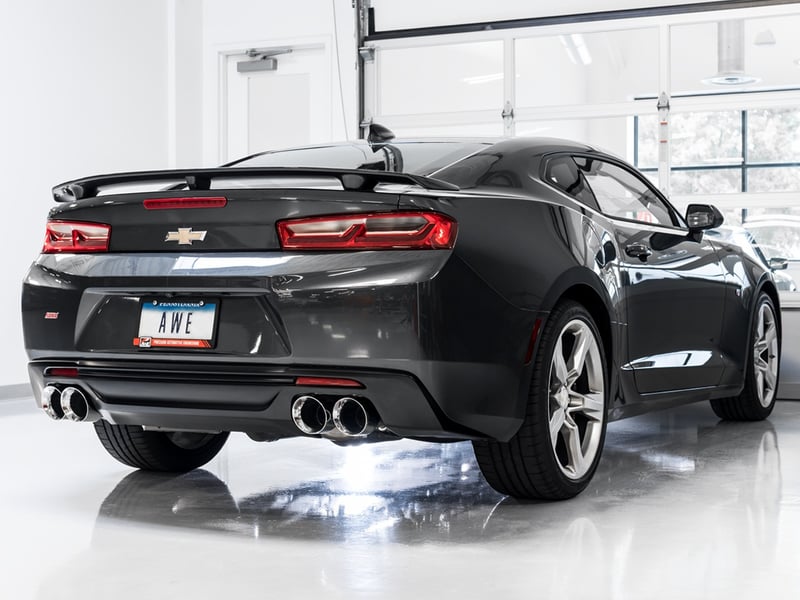 awe tuning 16-22 chevy camaro ss non-res cat-back exhaust -touring edition (quad chrome silver tips) 3020-42068