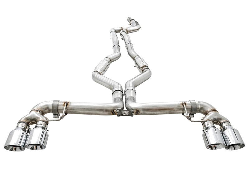 awe tuning 19-22 bmw m340i (g20) track edition exhaust - quad chrome silver tips 3020-42078