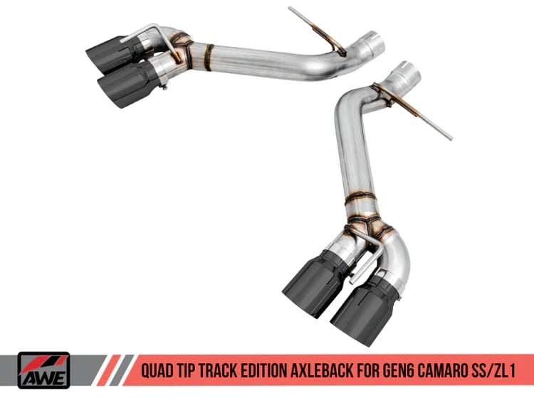 awe tuning 16-22 chevrolet camaro ss axle-back exhaust - track edition (quad diamond black tips) 3020-43075