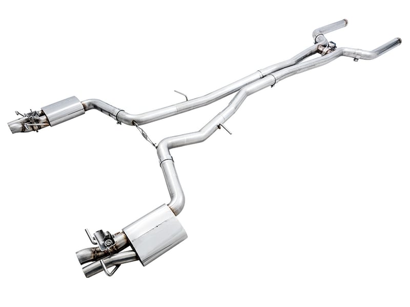awe tuning 19-20 mercedes-benz c63 amg sedan (w205) switchpath cat-back exhaust - no tips 3025-11004