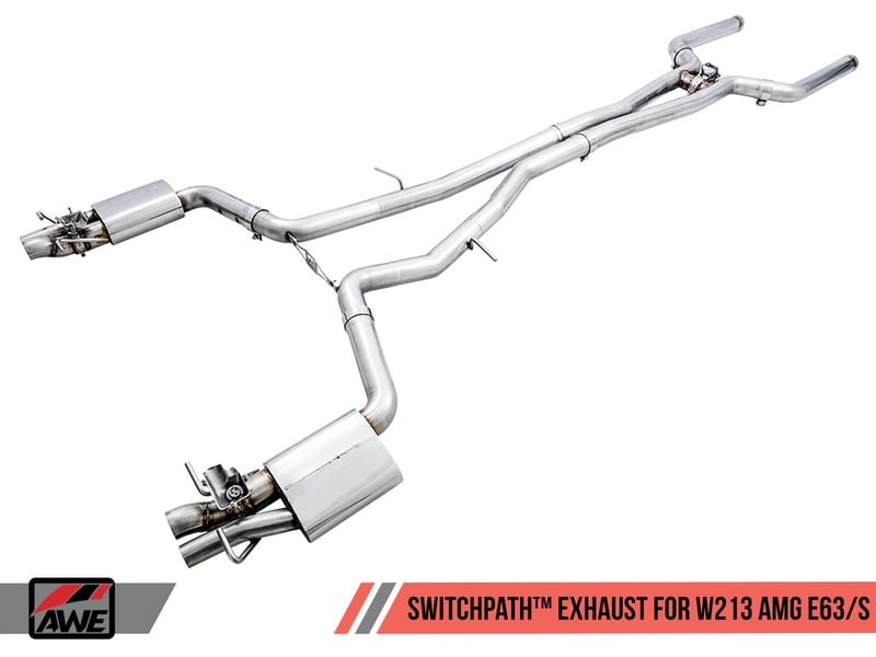 awe tuning 18-20 mercedes-benz w213 amg e63/s sedan/wagon switchpath exhaust system - for non-dpe cars 3025-31046