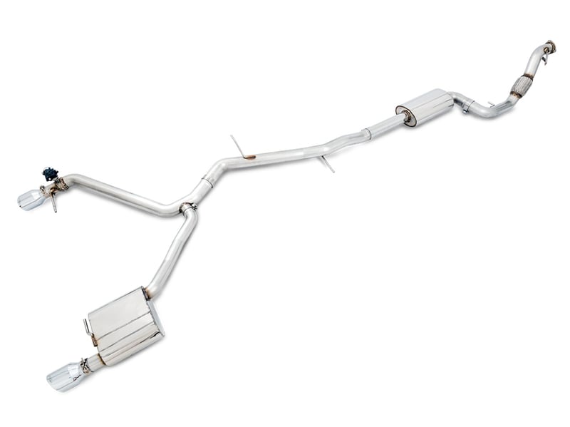 awe tuning audi 17-18 b9 a4 switchpath exhaust dual outlet - chrome silver tips (includes dp and remote) 3025-32014